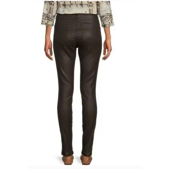 Kut From The Kloth Mia wax Coated Toothpick Skinny Jeans Size 12 brown - Picture 2 of 7